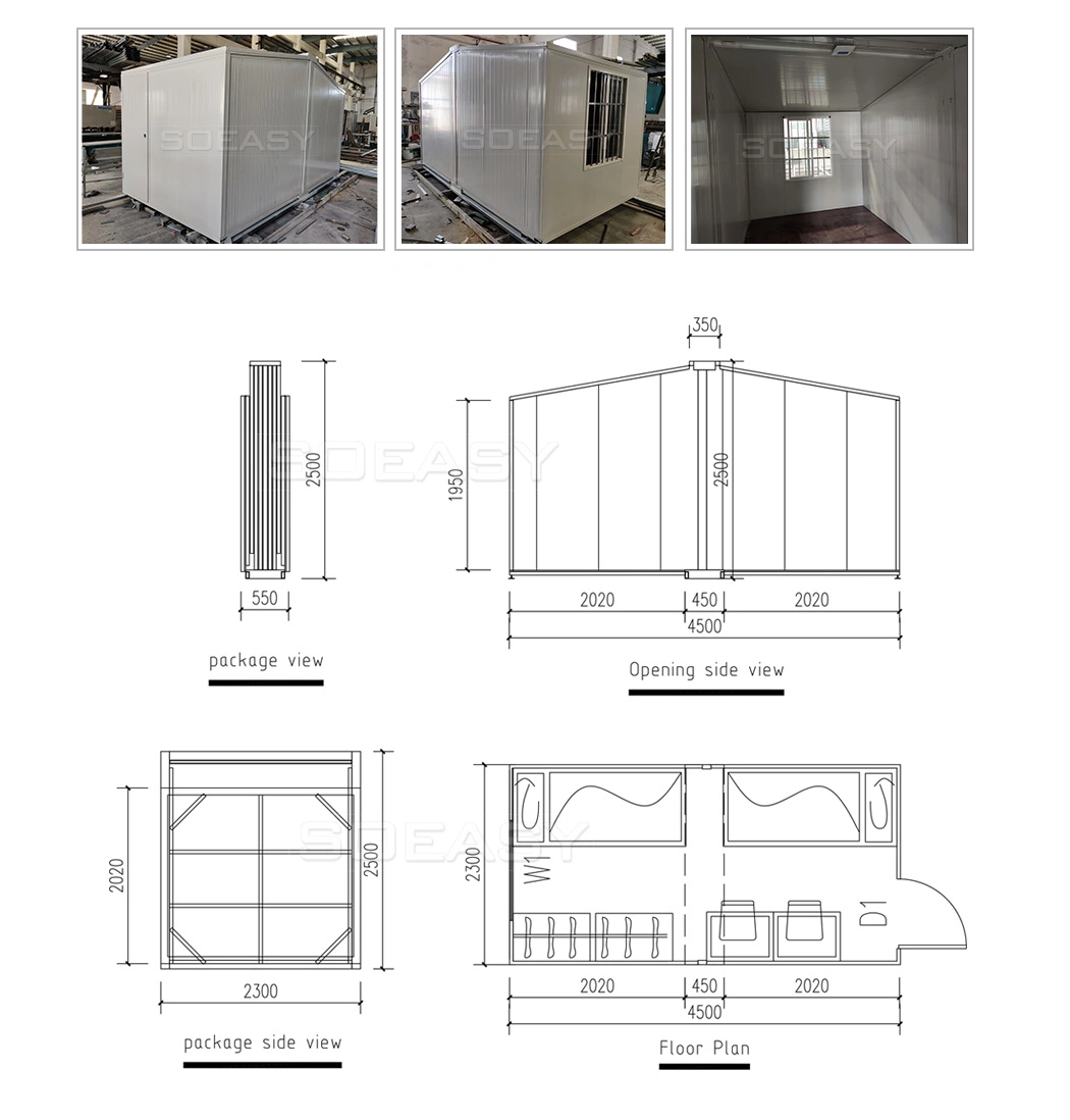 Movable Prefab Tiny Temporary Offices Mobile House Dormitory Modular Portable House Refugee Housing Tool Storage Tiny Expandable Container House