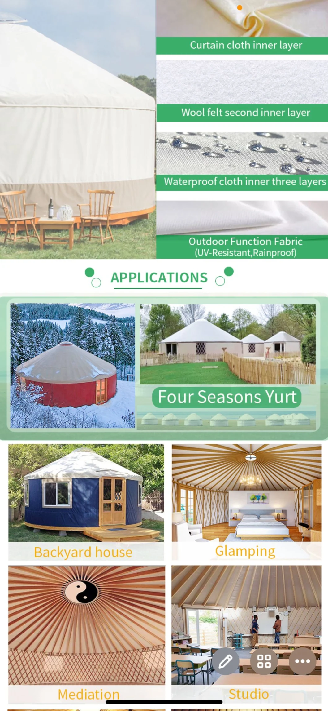 Sinoyurt Luxury and Beautiful Mongolian Yurt on Sale